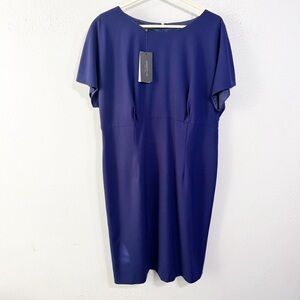 Lafayette 148 New York Navy Midi Dress